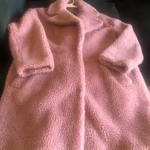Soft pastel pink Sherpa coat